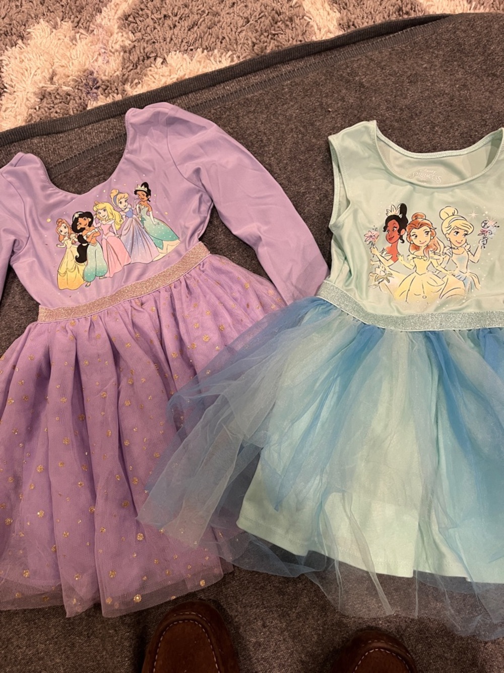 Two Disney Princess Dresses size 4 Purple & Light Blue Tulle Costume Dresses